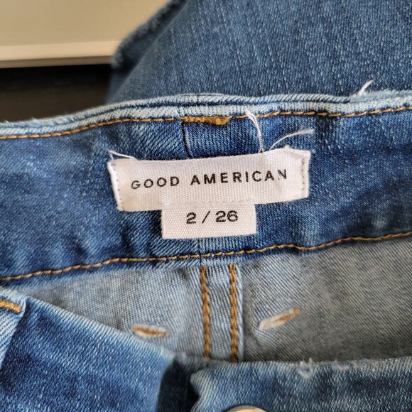 Good American Good Legs Fray Hem Jeans Skinny High Rise Stretch Women 26 - Picture 11 of 13